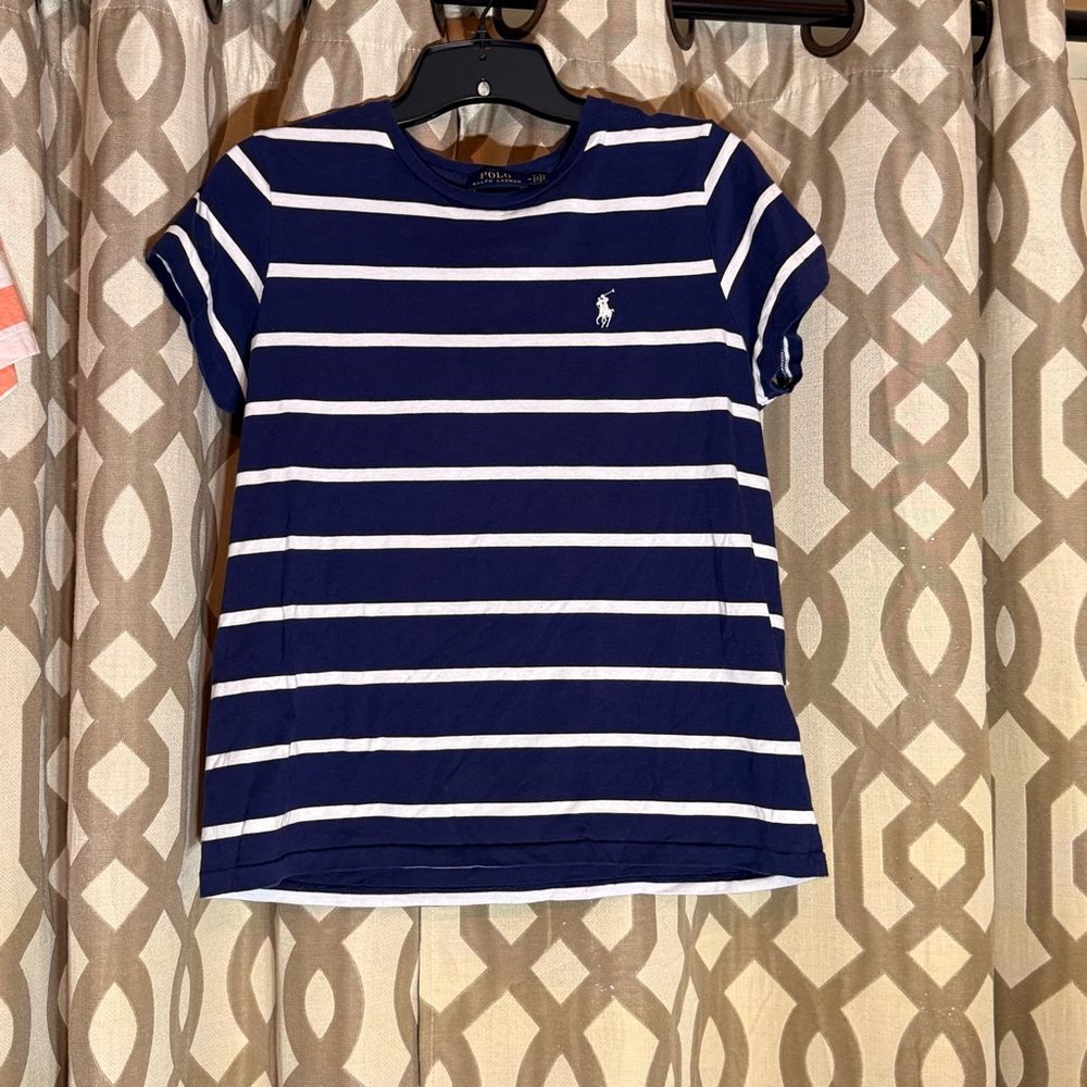 Ralph Lauren Polo Dark Blue and White Tee Medium 0111